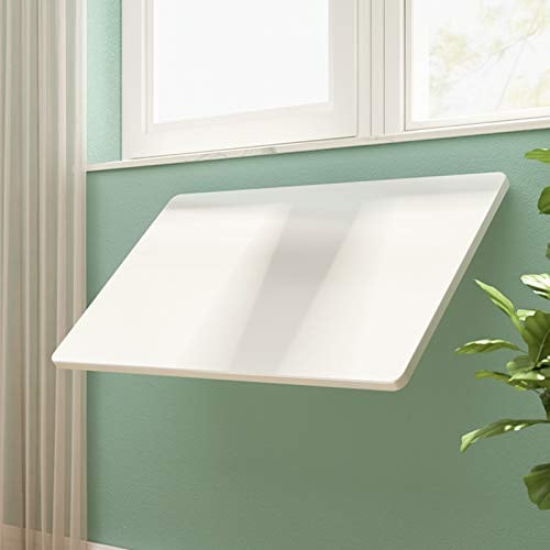 Tavolo Pieghevole a Parete,Tavolo da Pranzo a Muro,Tavolo da Lavoro a Ribalta,Scrivania del Computer da Parete,Tavolo da Cucina Galleggiante,Tavolino da Caffè,Legno,Librerie,Bianco(120x50cm/47x20in)
