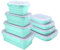 BJ Faltbare Frischhaltedosen mit Deckel, 4 Pcs Faltschüssel, Faltbare SchüSsel Camping Lunchbox, Silikon Faltbare Brotdose Container, Bpa-Frei, Mikrowelle, Gefrierschrank, SpüLmaschinenfest, Blau
