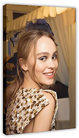 Schauspieler Lily Rose Depp 49 Leinwand-Poster, Wandkunst, Deko, Bild, Gemälde für Wohnzimmer, Schlafzimmer, Dekoration, 30 x 45 cm, Rahmen: