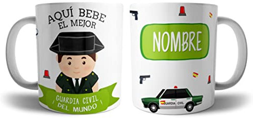 Kartoon Kase Taza Guardia Civil Hombre Original Personalizada con Nombre | Mejor del Mundo Taza Profesiones de Cafe Desayuno para Regalar (Guardia Civil Hombre)
