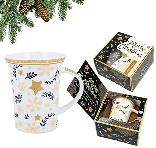 Carmani Mug en porcelaine décorée avec le thème de Noël 350 ml