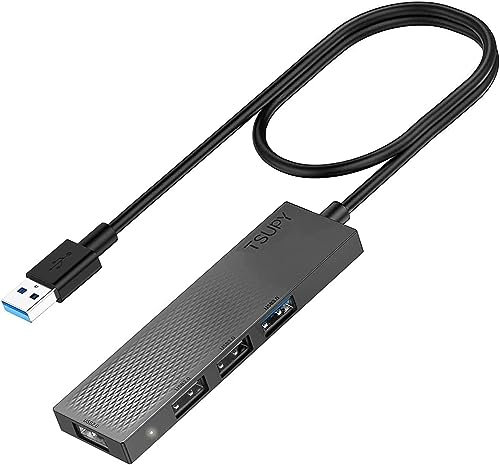 USB Hub 3.0, USB Port Hub mit 65cm Verlängerungskabel TSUPY 4 Port Type-A Verteiler Ultra Slim USB 2.0 Hub für Laptops, Desktops PC usw.