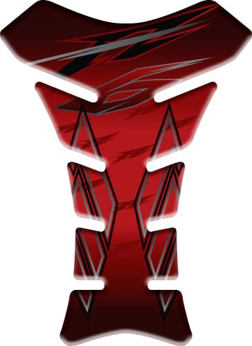 PARASERBATOIO ADESIVO RESINATO EFFETTO 3D compatibile con Yamaha Fz6 Fz6n Fz6s Fazer (Rosso)