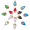 SUNNYCLUE 1 boîte 14 pièces 7 Couleurs Larme avec Breloques de Fleurs Verre Transparent Pendentifs en Cristal Goutte d'eau Strass Pendentif Résultats de Bijoux pour Les Débutants Femmes Bricolage