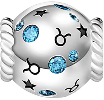 GNOCE 12 Sternzeichen Geburtstag Charms 925 Sterling Silber Charm Bead passend für Charm Armband & Halskette Geburtstagsgeschenke für Frauen Mädchen Freunde (Stier)