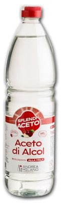 Andrea Milano, Splendi Aceto, Aceto di Alcool 100% Naturale Aromatizzato alla Mela, Acidità 8%, per Qualsiasi Impiego, Multiuso, Ideale per la Pulizia della la Casa, 1 Bottiglia PET da 1 L