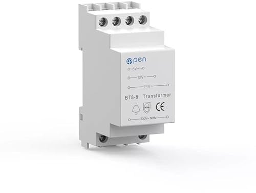 Door Bell Transformer. Suitable For Wired Doorbells & Compatible With Ring/Chime/Smart Door Bell. DIN Rail Mountable. Mains Converter 8/12/24V. No Need To Charge Batteries Anymore.
