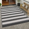 Paco Home Outdoor Teppich wetterfest & pflegeleicht Flachgewebe in Sisal-Optik mit Bordüre UV-beständig Modern für Balkon, Terrasse, Garten, Wohnzimmer, Grösse:120x160 cm, Farbe:Anthrazit-Weiß