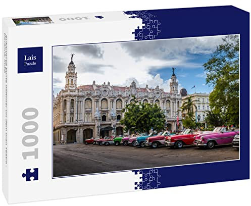 Lais Puzzle Kubanische Bunte Oldtimer vor dem Gran Teatro - Havanna, Kuba 1000 Teile