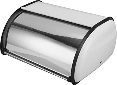 Wnvivi Boîte à Pain en Métal, Boîte de Rangement pour Pain à Porte Coulissante, étui de Rangement pour Corbeille à Pain Poli Miroir, Conteneur de Stockage de Pain de Grande Capacité(Blanc)