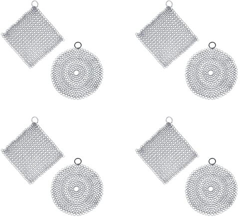 VENEKA Cleaner, 8 Pieces Cleaner, Dutch Oven Cleaner Grill Cleaning Tools for Grill Pans or Woks