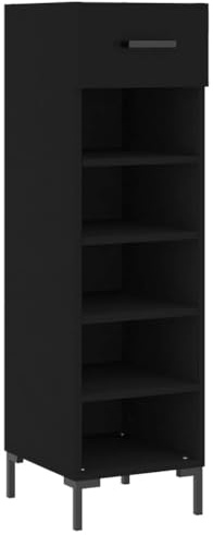 vidaXL Schuhschrank, Schuhregal mit 5 Ebenen Schublade, Schuhkommode für Flur Eingangsbereich, Platzsparend Schuhständer, Schwarz Holzwerkstoff