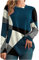 tsaChick Herbst Outfit Damen Sweatshirt Damen V-Ausschnitt Tops Mode Katze Bedruckte Basic Shirt Langarmshirt Pullover Lose Casual T-Shirt Oberteile Blusen Pullover Damen GrüN S-5XL