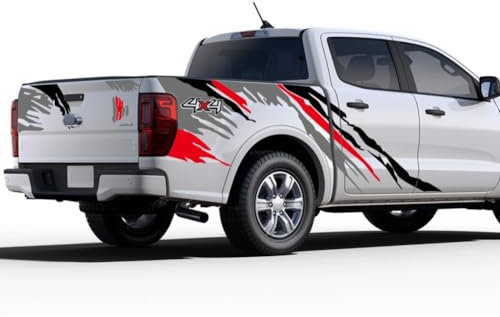 HASWEX Car Whole Stickers, für Ford, Ranger Raptor, Pickup, Isuzu D-Max, Nissan Navara, Toyota, Hilux - PVC, Schwarz/Weiß/Grau/Rot/Mattschwarz/Carbon-Vinyl, Kohlenstofffaser-Finish, 0,005 Zoll dick