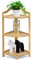CASART 3-Tier Corner Shelf, Bamboo Freestanding Storage Shelf, Small Ladder Shelving Unit Multipurpose Storage Rack for Living Room Bedroom Bathroom Balcony