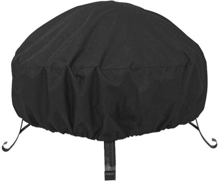 ZONADAH Housse de brasero ronde imperméable et résistante de 85 cm avec revêtement en PVC épais et cordon de serrage