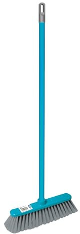 homeshopa.com Sweeping Broom Brush, Floor Scrubbing Brush with Long Handle, Stiff Bristle Cleaning Scrubbing Brush for Kitchen/Bathroom, Deck, Patio, Laminate, Vinyl or Wooden Floor (Blue)