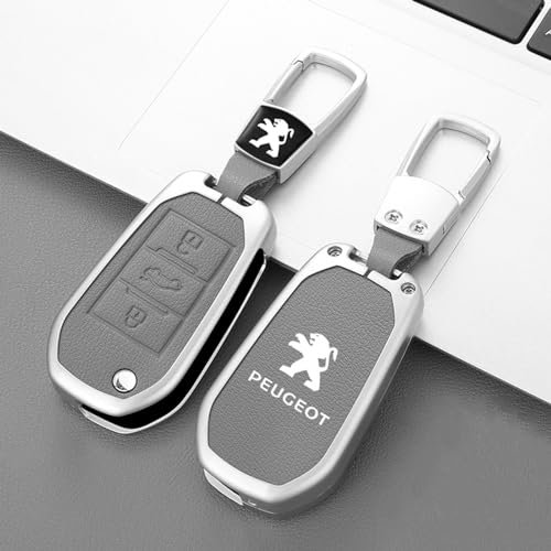 JAMCHE Couvercle de Porte-clés pour Peugeot 508 4008 5008 2008 308, Coque de clé de Voiture Anti-Rayures et résistante à la saleté, étui de Protection pour clé de Voiture, Accessoires,A