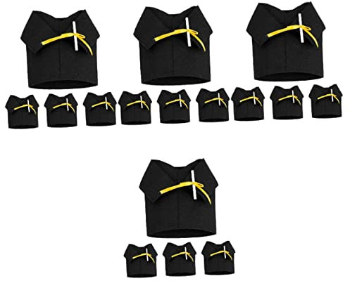ibasenice 4sets Graduation Dress Bottle Cover Funny Wine Cover for Diy Crafts Mini Wine Bottle Gown 4pcs*4