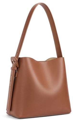 BOSTANTEN Handtasche Damen, PU Leder Schultertasche für Frauen Henkeltasche Hobo bag Modische mit verstellbarer Riemen Braun