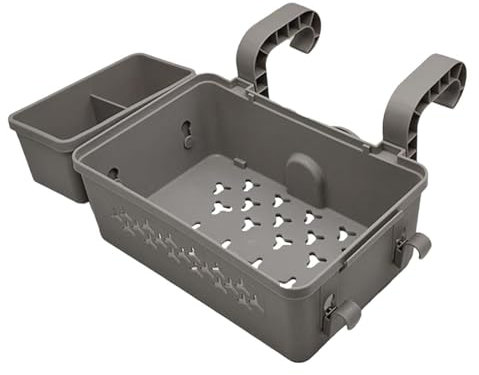 Colcolo Aufbewahrungskorb am Pool, einfach zu verwendender -Organizer, Poolzubehör, oberirdischer Poolkorb für Poolspielzeug, Getränke, grau