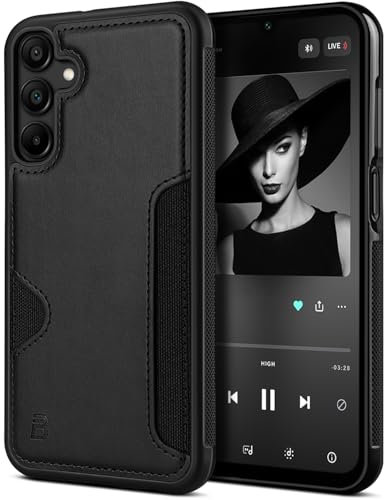 BEZ® Coque pour iPhone 15 Pro Max, Étui en Cuir Premium PU avec Porte-Cartes, Protection Antichoc Housse Compatible avec iPhone 15 Pro Max, Noir