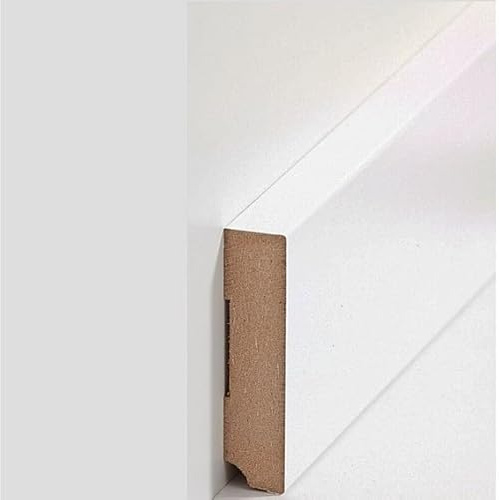 Plinthe MDF 19 x 80 x 2500 mm noyau MDF laminé Blanc à coller, clipser, visser et clouer Plinthe de PROVISTON 25 mètres | 10 pièces