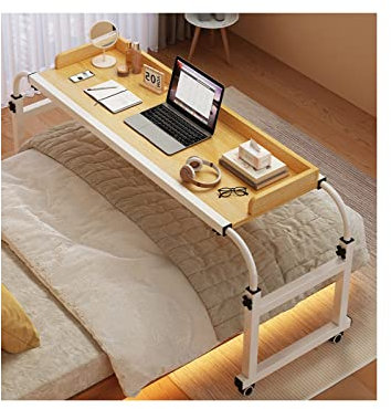 SFNIOKFG Bureau d'ordinateur Portable Roulant pour Ordinateur Portable, Table d'allaitement avec Longueur et Hauteur réglables, sur Table pour Fauteuil Roulant, Bureau d'ordinateur, Poste d