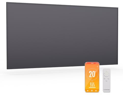Klarstein Infrarotheizung 770W – Wandmontage, Smart WiFi Steuerung, Thermostat, IP24 Wasserdicht, IR ComfortHeat, 95% Energieeffizienz, Überhitzungsschutz, für Räume bis zu 14 m², Dunkelgrau