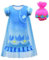 Lito Angels Poppy Trolls Kleid Kostüm Verkleidung mit Rosa Perücke für Kinder Mädchen Größe 5-6 Jahre 116, Blau