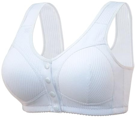 Generico Nastro Adesivo Seno Reggiseno Scollo all'Americana Reggiseno di Grandi Dimensioni con Tracolla Regolabile con Coppa Modellante sul Davanti in Pizzo Sexy Top Imbottito Donna (White, L)