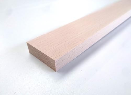 Baguettes en bois de hêtre massif - Largeur : 50 mm - Épaisseur : 8 mm - Verrou en bois de hêtre massif - Barres de battement - Bois équarri - Dimensions spéciales : 65 cm de long
