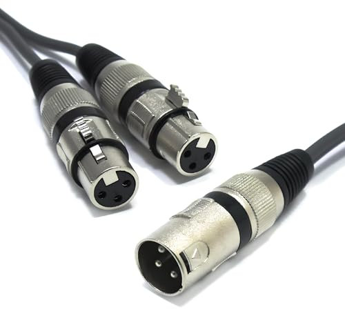 VITALCO Divisor XLR 0,5 m Adaptador de audio macho a 2x hembra Cable divisor de 3 polos Vertailer