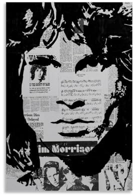 LNLEXTAR Jim Morrison Poster Dekorative Malerei Leinwand Wandkunst Wohnzimmer Poster Schlafzimmer Malerei,Wandkunst Bilddruck Moderne Familienzimmer Dekor 20x30inch(50x75cm)