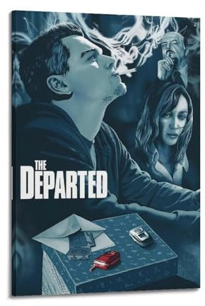 AKRHARWB The Departed Poster, Wandkunst, Vintage, elegantes Poster, dekoratives Gemälde für Wohnzimmer, Schlafzimmer, ästhetisches Poster, 30 x 45 cm, Rahmenstil