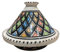 Tagine Bakir Multicoloured Handmade Tunisian - Traditional Tagine for Baking in the Oven - Handmade Ceramic 27cm - Perfect for Fish, Poultry, Meat, Vegetables & Stews - Utensil