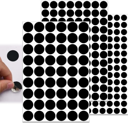 Aieino Screw Cover Black 12mm/15mm/21mm, 290pcs Screw Stickers Furniture Hole Covers Self Adhesive Ugly Screw Hole Sticker Screw Caps for Wood Furniture, Cabinet, Wardrobe, Cupboard, Shelve Plate