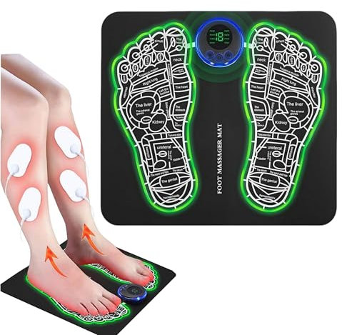 FALANZATH Fussmassagegerät EMS, 13 er-Set Elektrisch Fußmassagegerät mit 8 Modi und 19 Intensitäten, Faltbares Fußmassagegerät zur Muskelschmerzlinderung für Familienmitglieder, Büroangestellte