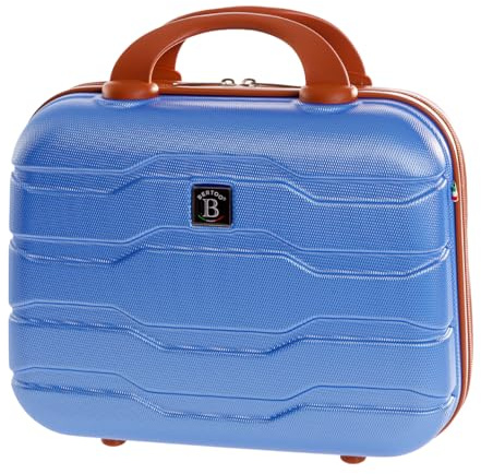 BERTOO Firenze Blauer ABS-Hartschalen-Reisekosmetikkoffer mit Trolleygurt