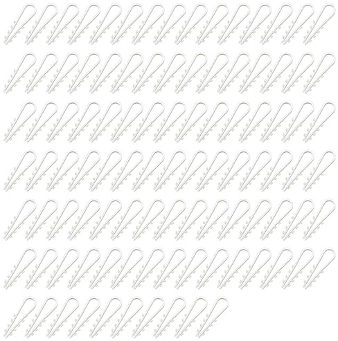 100 Stück Schlaufendübel,Kabelschelle,Dübelklemmschelle,U-Förmige Dehnbare Nylon-Bolzenschnalle,Steckbarer Clipverschluss,Kabelclip-Verschluss,Geeignet Für Haus,Baustelle,Büro,Kabelbefestigung (Weiß)