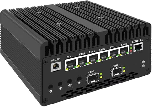 CYMINILMDPC Industrieller Mini PC, Ultra 7 155H Mini-PC Firewall-Server,6x2,5G LAN mit vPro,4x10G SFP,Thunderbolt 4,Dual DDR5,4G/5G Modul-Support,Support pf-Sense, OPNsense,Home Server