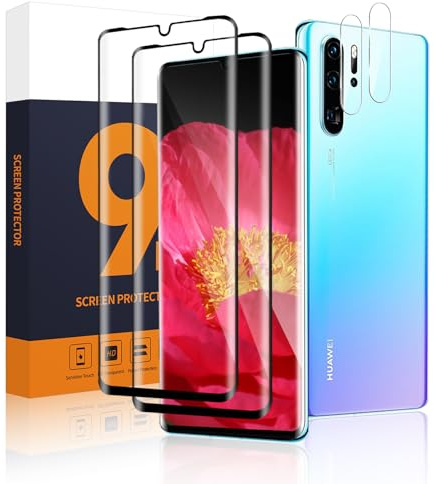 Carantee 2+2 Stück Schutzfolie für Panzerglas für Huawei P30 Pro, 3D 9H Härte Ultra-Klar Kratzfest P30 Pro Displayschutzfolie