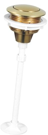 MagiDeal Repuestos para botón de descarga de inodoro, universal, redondo, de 38 mm, botón de un solo pulsador para tanque de inodoro, fácil de instalar para, Oro