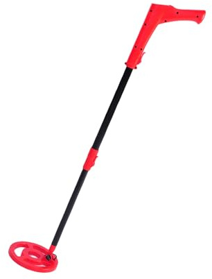 Denash Metalldetektor für, Tragbarer Detektor mit 2-Zoll-LED-Bildschirm und 6-Zoll-Suchspule, Inklusive Schaufel und Rechen, Outdoor-Abenteuerspielzeug für Anfänger (Rot)