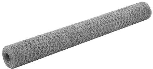 QJBSAVVA Verzinkter Stahl Drahtgeflecht Zaun 25 x 1,2 m Silber Maschendrahtzaun mit 25 mm Sechseck-Maschen flexibel für Hühnerzaun Gartenzaun Hundegehege Camping und Weidezaun