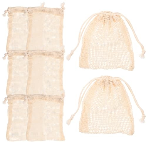Outanaya 8 Pièces Paquet à Savonnette en Coton et Lin Colorés, Porte-savons en Filet Portables pour Bain et Voyage, Usage Longue Durée pour Famille Couleur Aléatoire