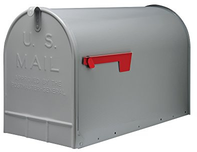 Gibraltar Mailboxes Stanley Extra-Large Capacity Galvanized Steel Grey, Post-Mount Mailbox, ST200000