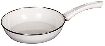 Riess, 0042-033, Ceramicglas Pfanne White 24, CLASSIC- EMAILLEPFANNE, Durchmesser 24 cm, Höhe 5.6 cm, Inhalt 1.8 Liter, Emaille, weiß, Induktion