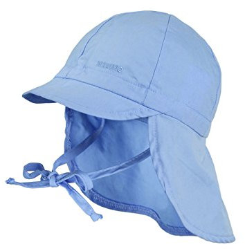 maximo Jungen Mütze Nackenschutz mit Schild, UPF 15, Gr. 49, Blau (babyblau 61)