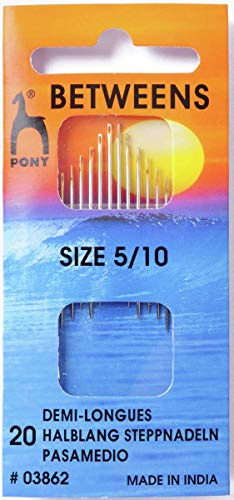 Pony Gold Eye Sewing Needles: Betweens Size 5-10, Multi-Colour